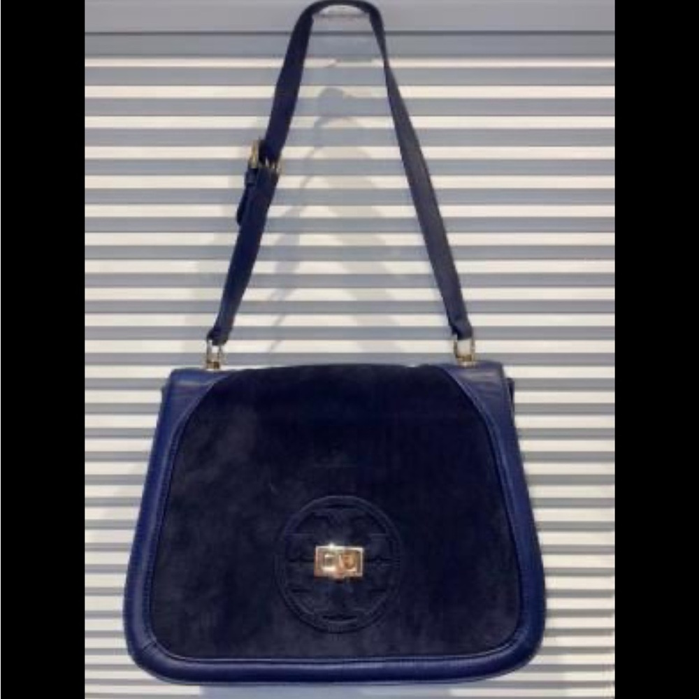 Tory Burch Gloria Navy Blue Shoulder Bag
